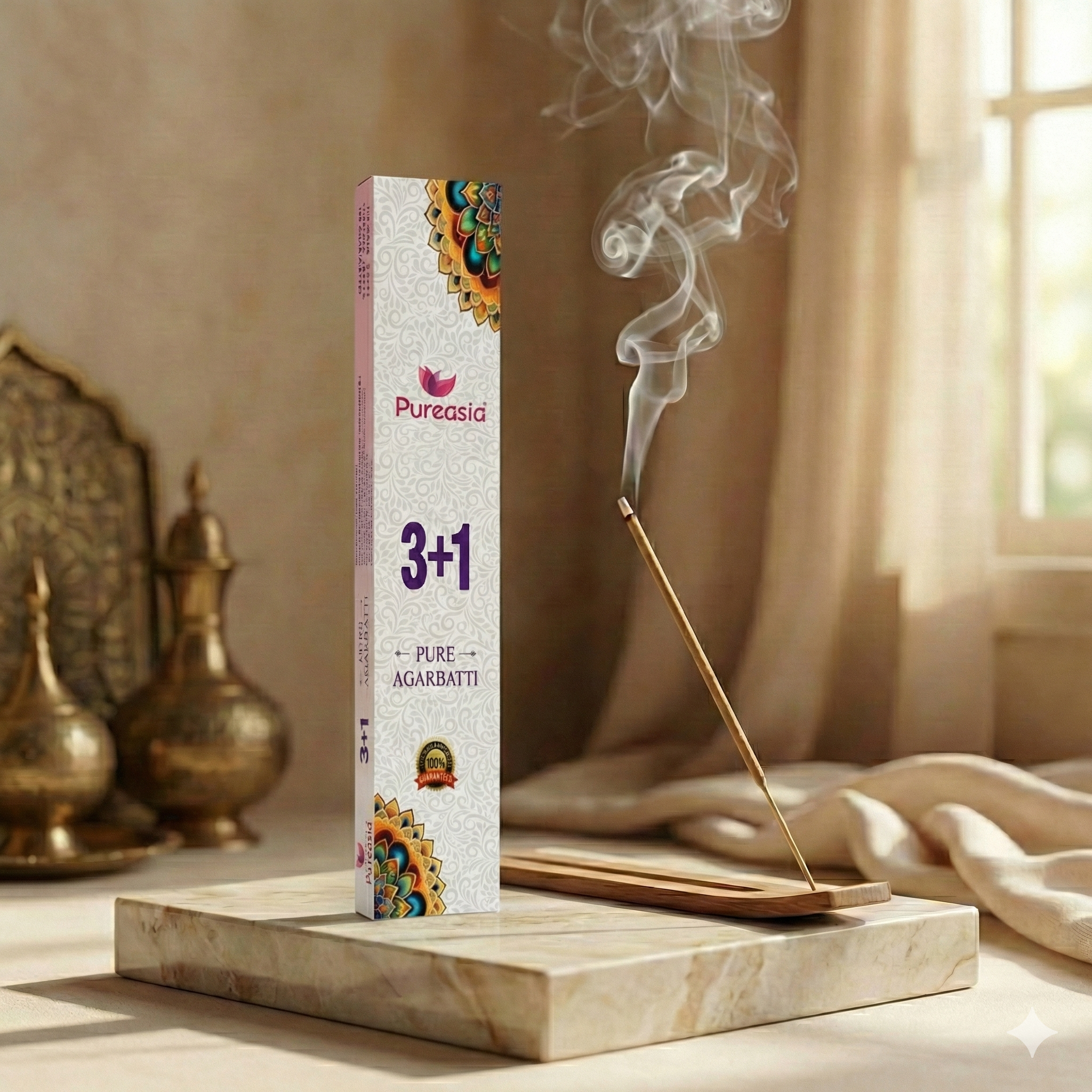 3+1 Incense Stick 15Gm – Premium Agarbatti by Pure Asia