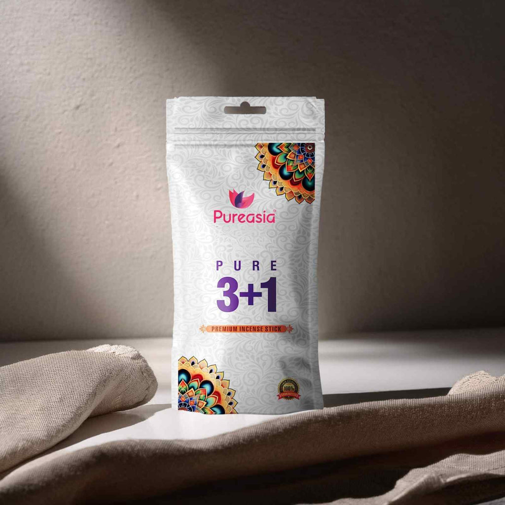 3+1 Triangle Incense Sticks 120Gm – Premium Agarbatti by Pure Asia