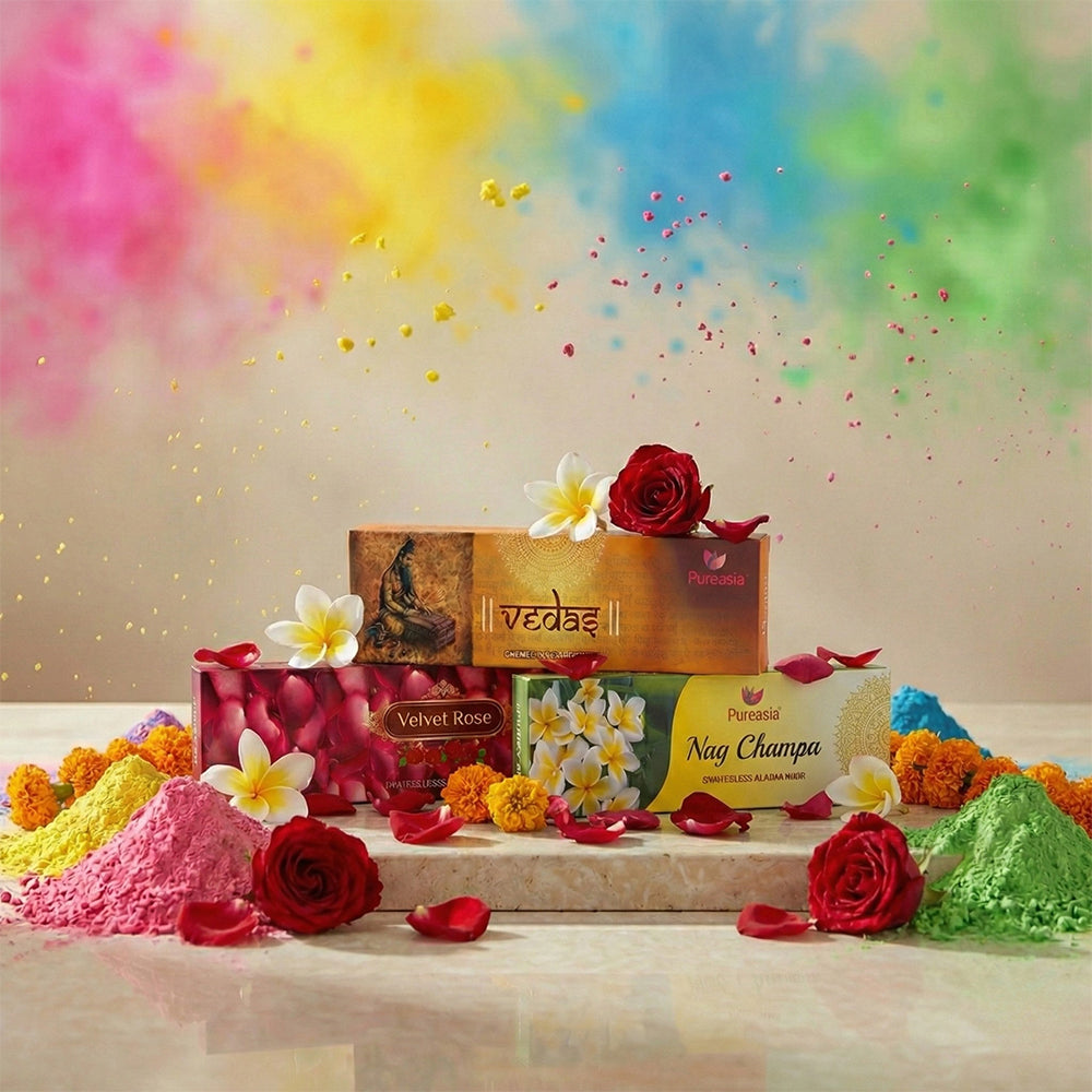 Bamboobless Incense Combo – Vedaa Rose Champa Pack | Pure Asia