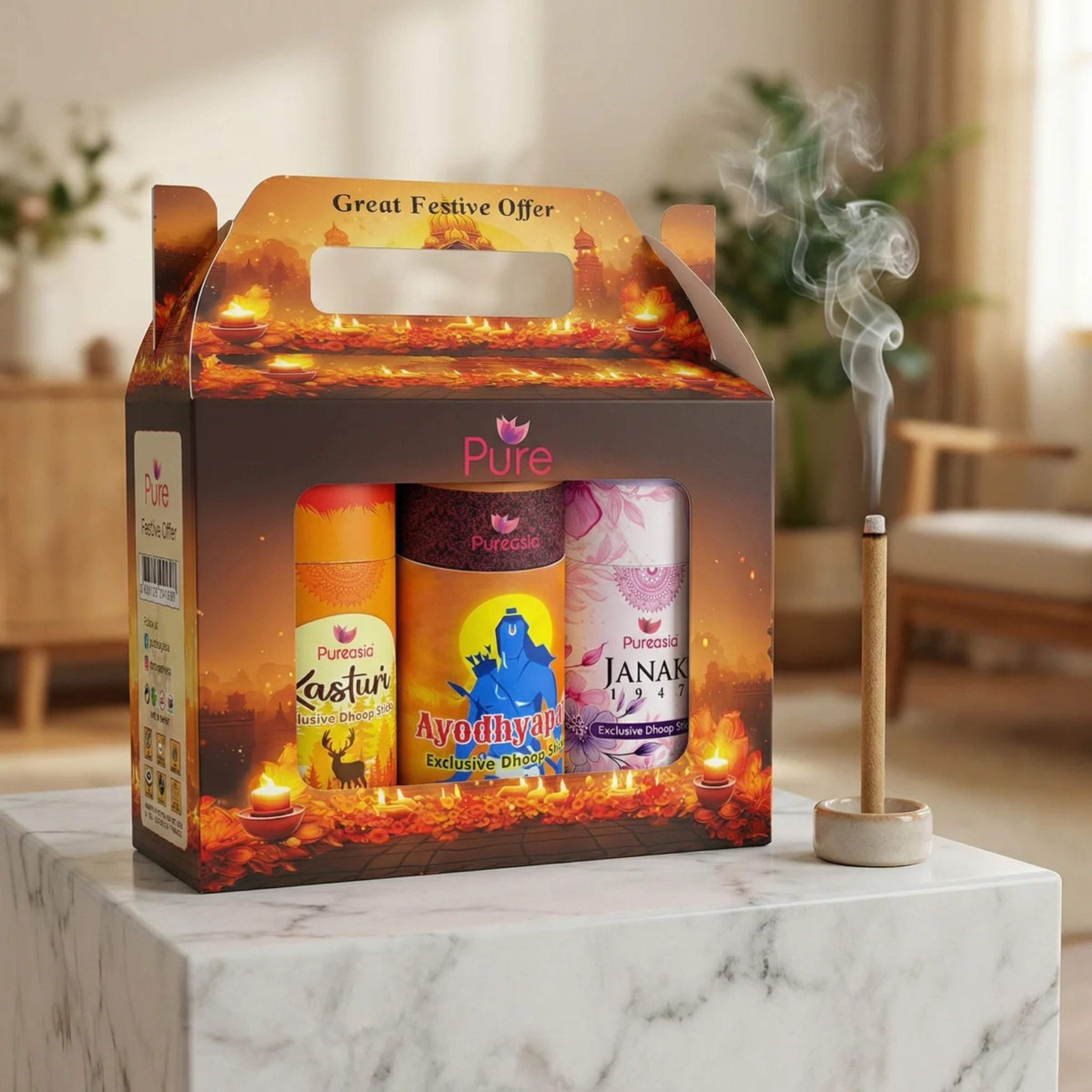 Festive Dhoop Sticks Combo Pack – Premium Fragrance Gift  Pure Asia