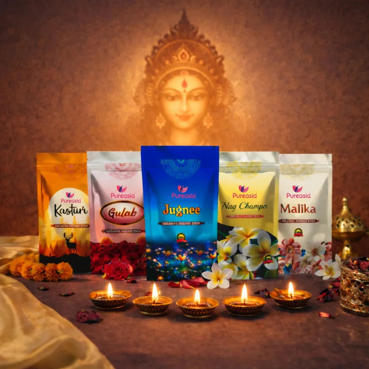 Navratri Dhoop Sticks Saver Pack  Multi-Fragrance Ritual Incense Gift Set – Pure Asia