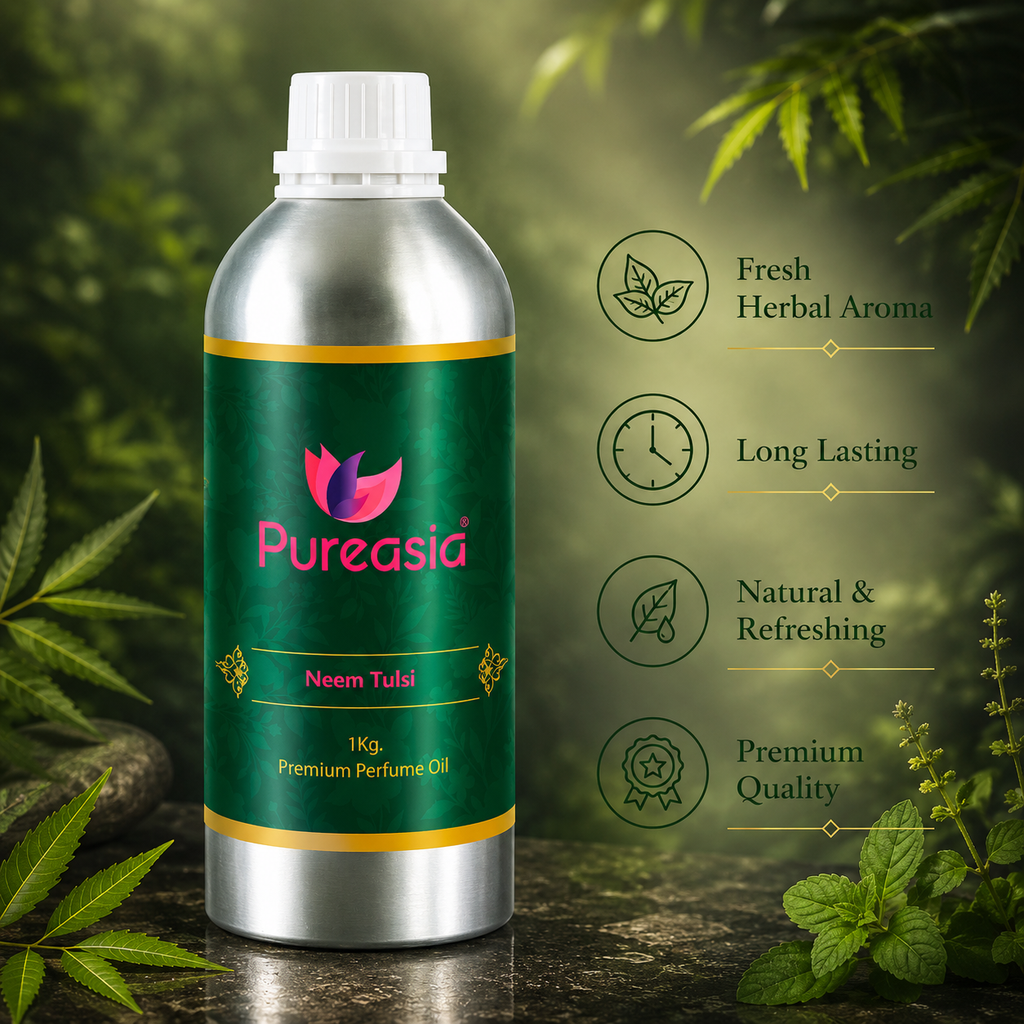 Neem Tulsi Fragrance Oil 1Kg | Herbal Fresh Aroma for Diffusers & Home Spaces – Pureasia