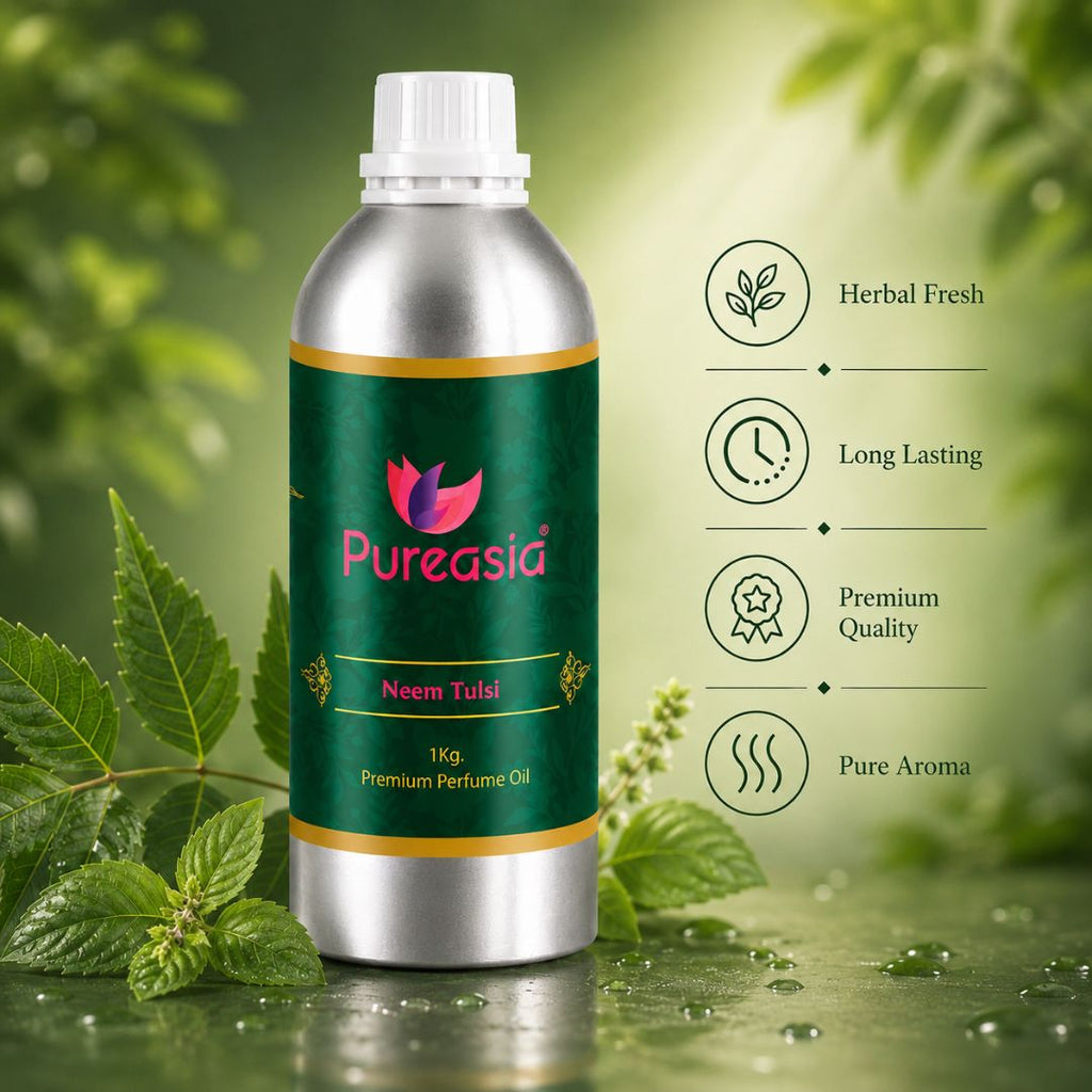 Neem Tulsi Fragrance Oil 1Kg | Herbal Fresh Aroma for Diffusers & Home Spaces – Pureasia