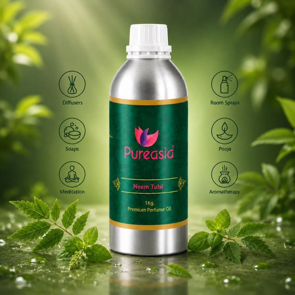 Neem Tulsi Fragrance Oil 1Kg | Herbal Fresh Aroma for Diffusers & Home Spaces – Pureasia