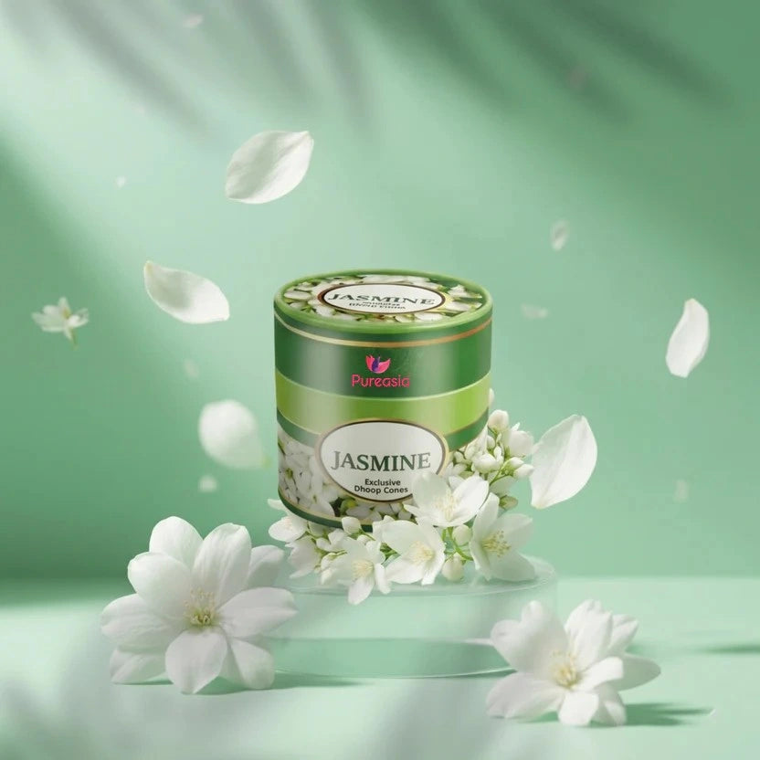 Pure Asia Jasmine Dhoop Cones 200g  Bamboo-Less Charcoal-Free Incense Cones