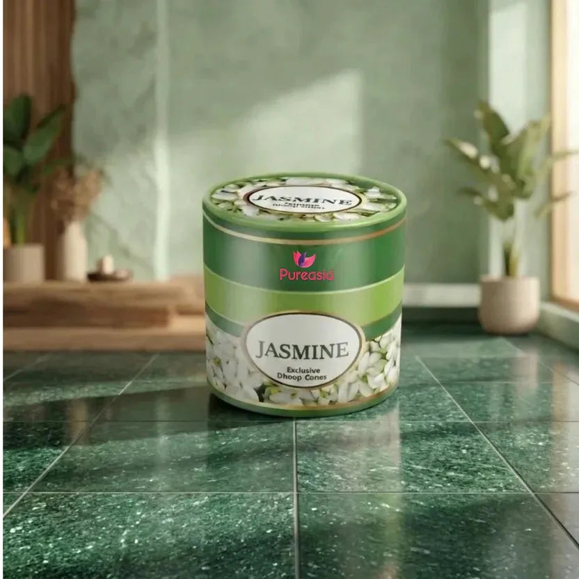 Pure Asia Jasmine Dhoop Cones 200g  Bamboo-Less Charcoal-Free Incense Cones