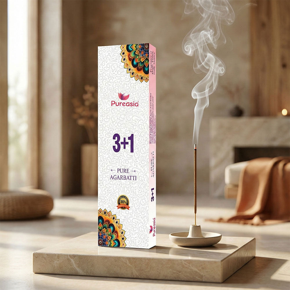 Pure Asia 3+1 Incense Stick 32GM – Premium Agarbatti Combo