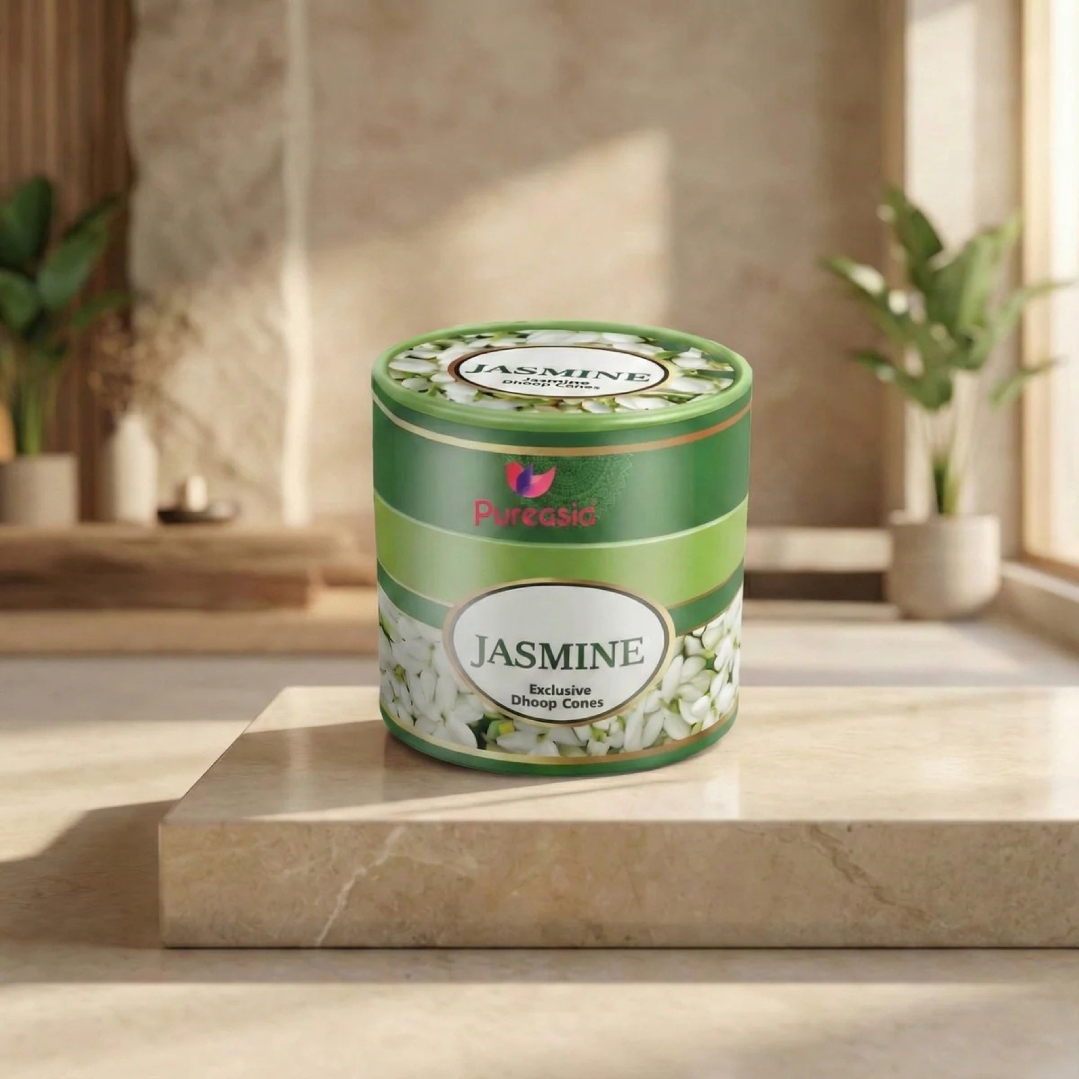 Pure Asia Jasmine Dhoop Cone Canister 200g – Bambooless Premium Cones