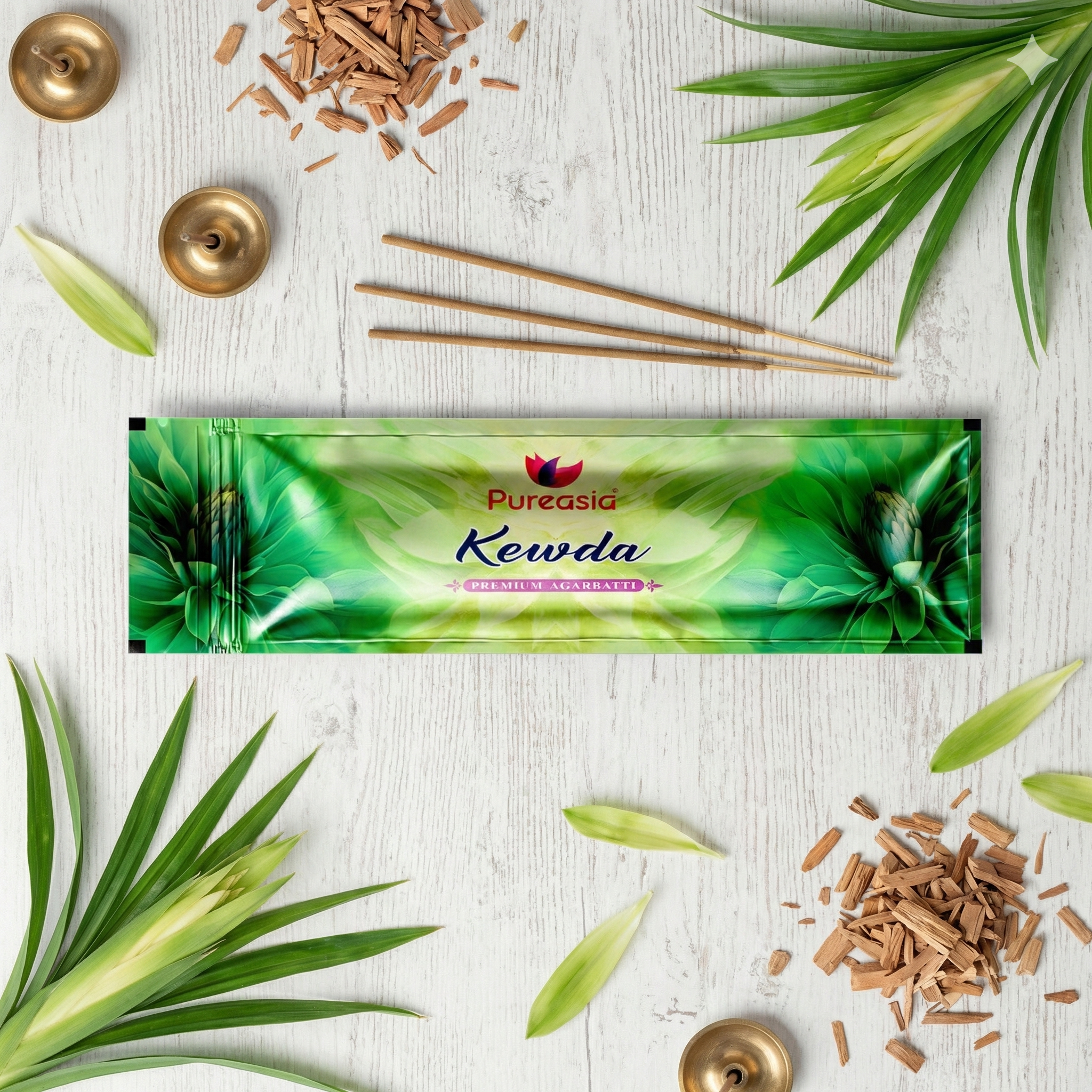 Pure Asia Kewda Agarbatti Zipper Small Pouch 22g – Incense Sticks