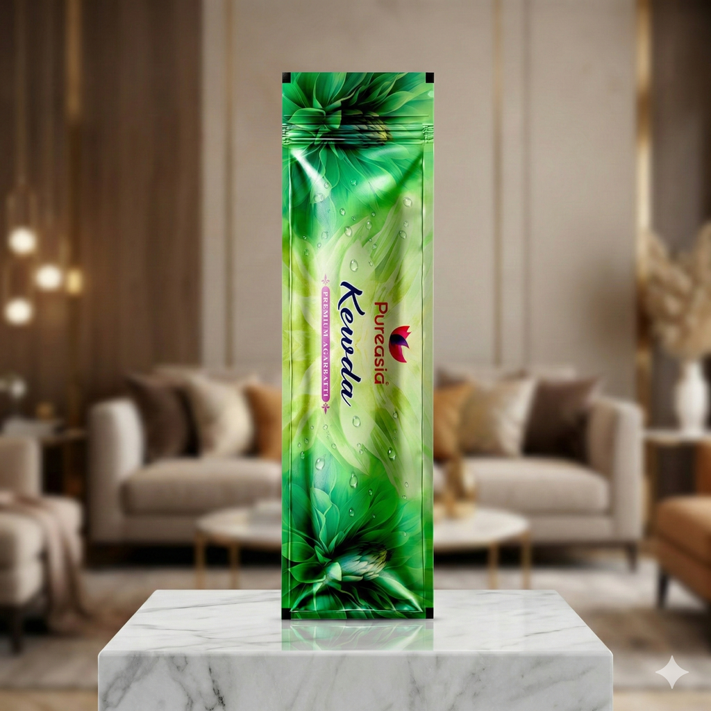 Pure Asia Kewda Agarbatti Zipper Small Pouch 22g – Incense Sticks