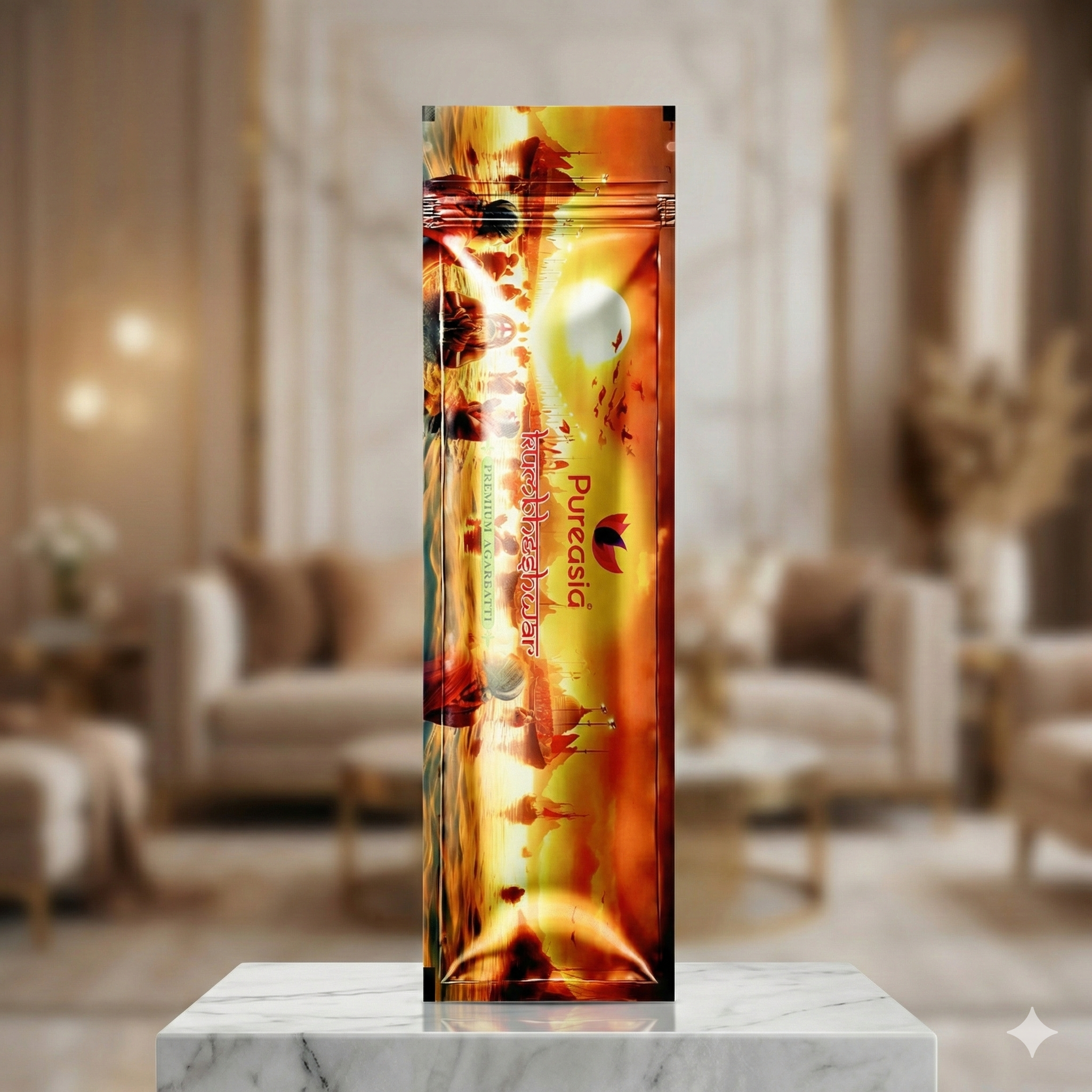 Pure Asia Kubheswar Agarbatti Zipper Small Pouch 22g – Incense Sticks