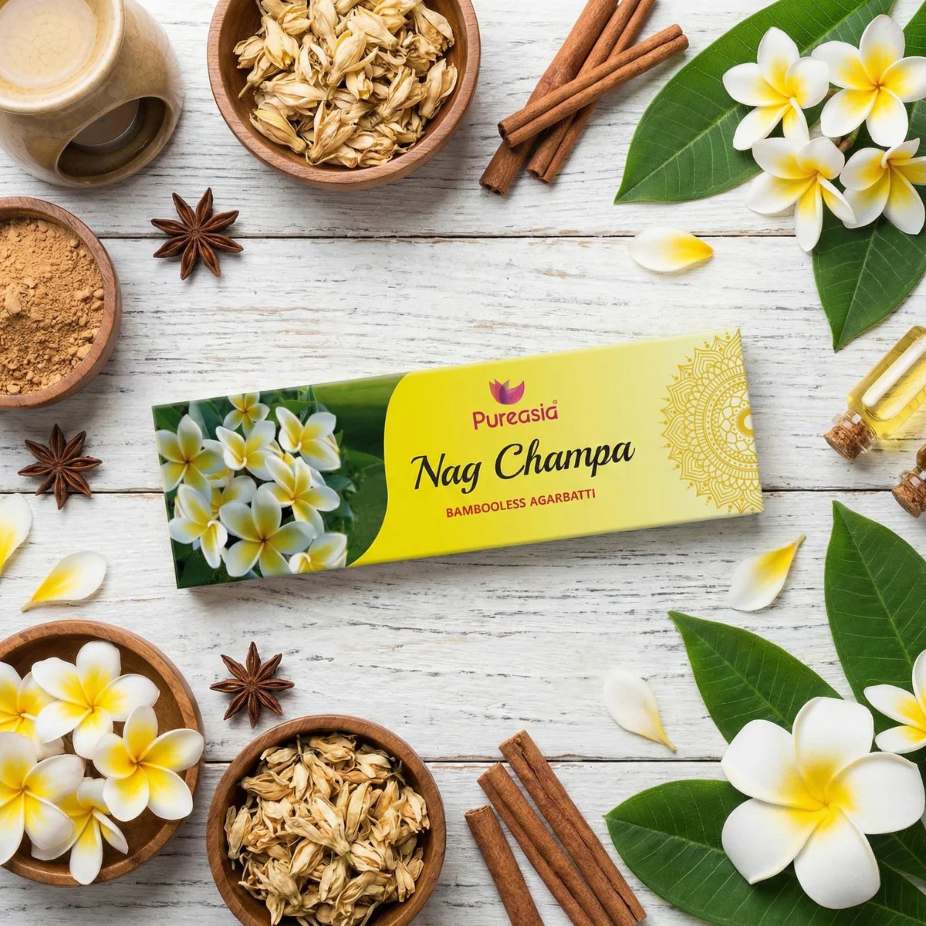 Pure Asia Naagchampa Bambooless Incense Sticks 75g – Premium Agarbatti