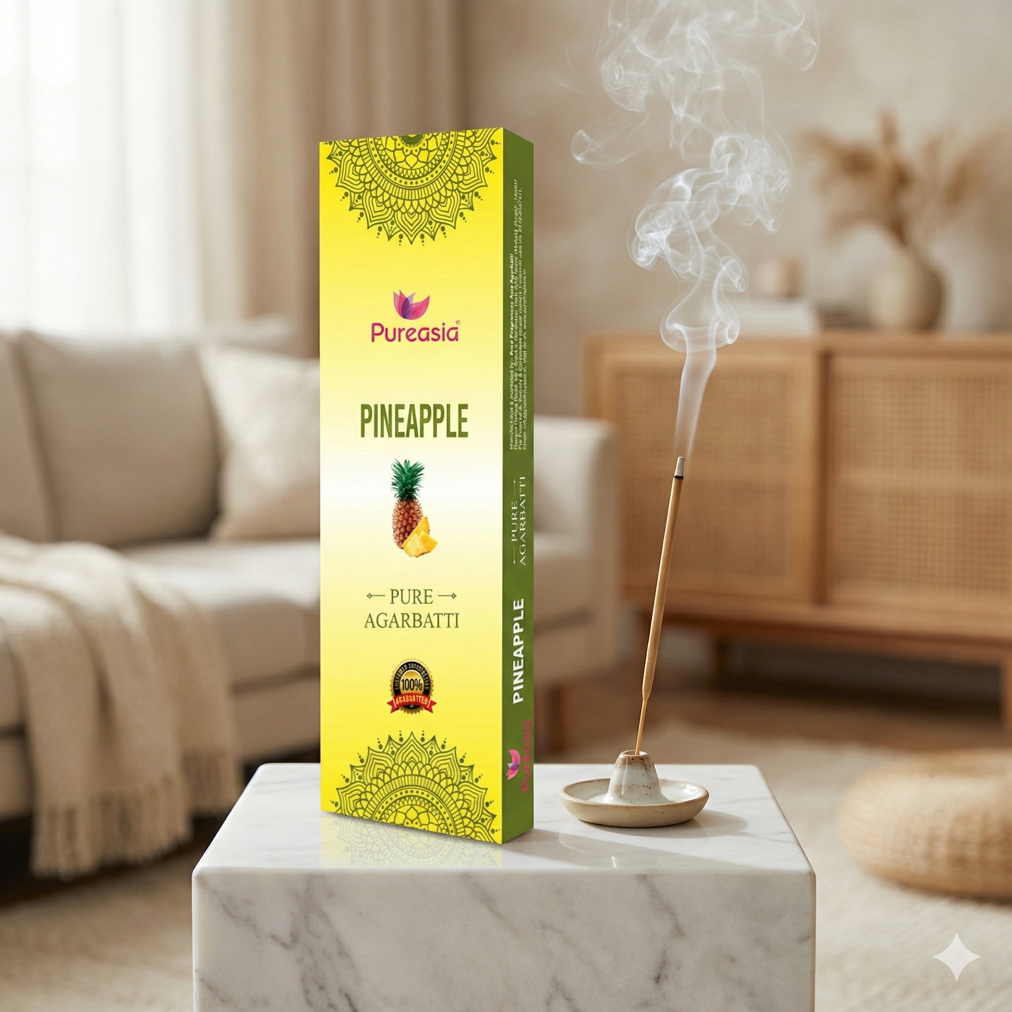 Pure Asia Pineapple Incense Sticks 100g – Premium Agarbatti