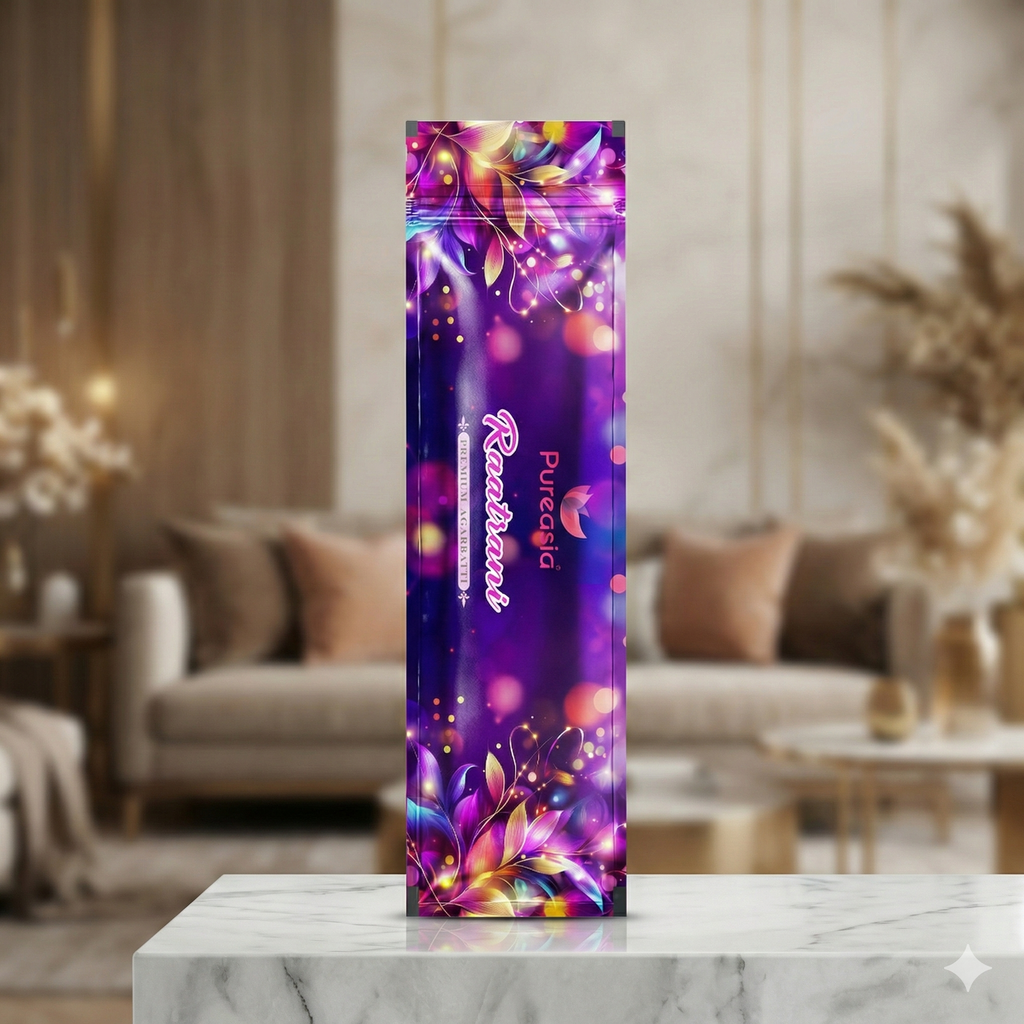 Pure Asia Raatrani Agarbatti Zipper Small Pouch 22g – Incense Sticks