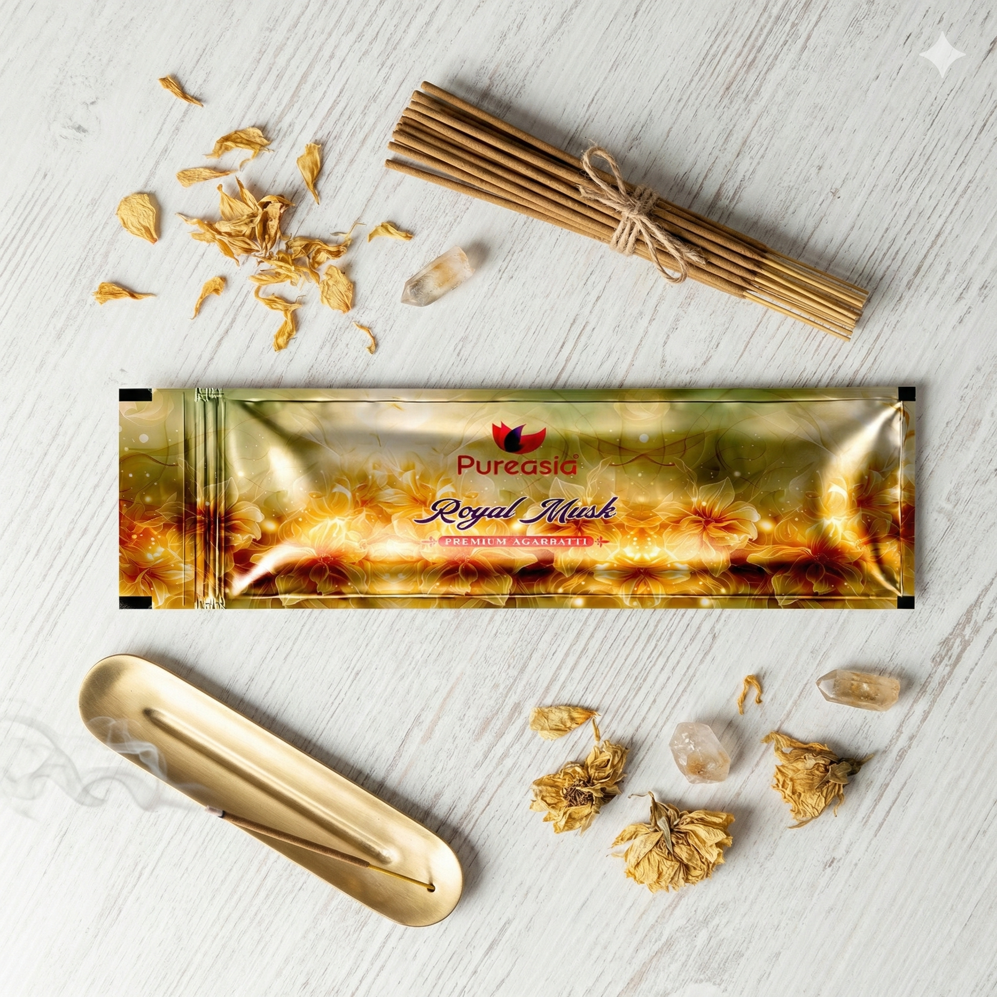Pure Asia Royal Musk Agarbatti Zipper Small Pouch 22g – Incense Sticks