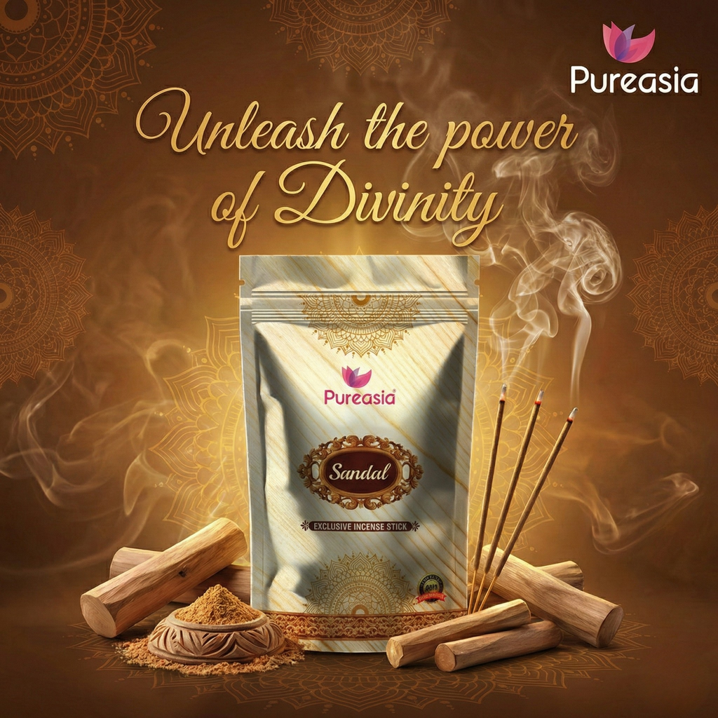 Pure Asia Sandalwood Agarbatti Zipper Pouch 120g – Incense Sticks