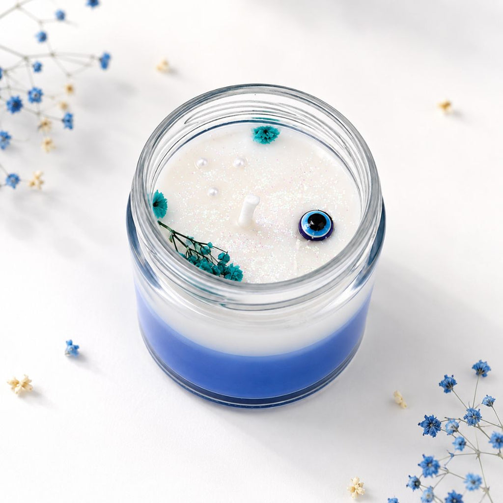 Pureasia Evil Eye Candle with Sensual Amber Fragrance for Decor & Gifting