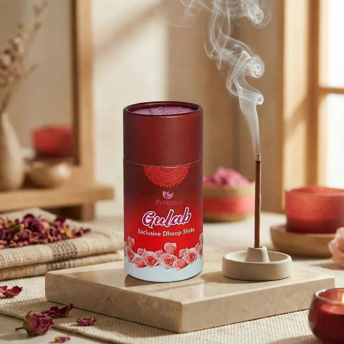 Rose Premium Dry Dhoop 100g – Ideal for Daily Pooja  Pure Asia