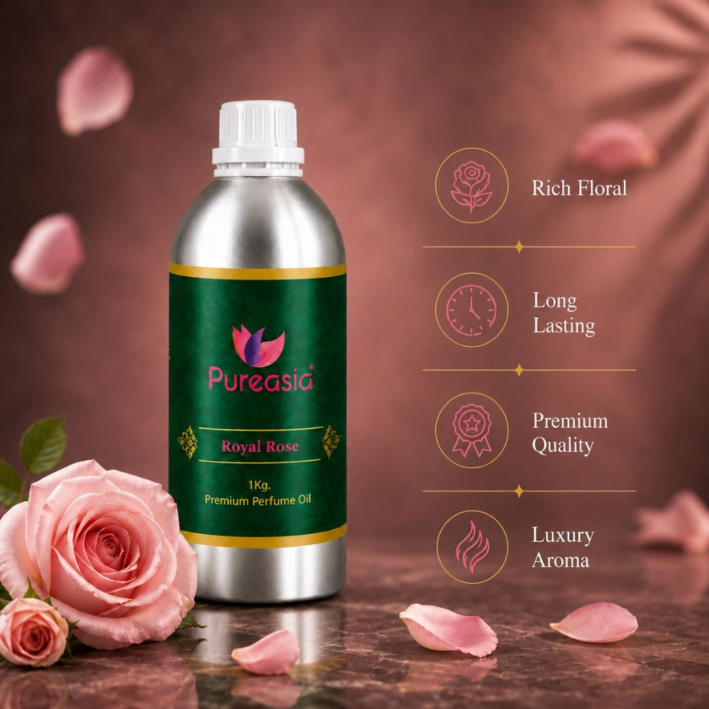 Royal Rose Perfume Oil | Luxury Floral Scent for Attar, Skin & Home Fragrance – Pureasia