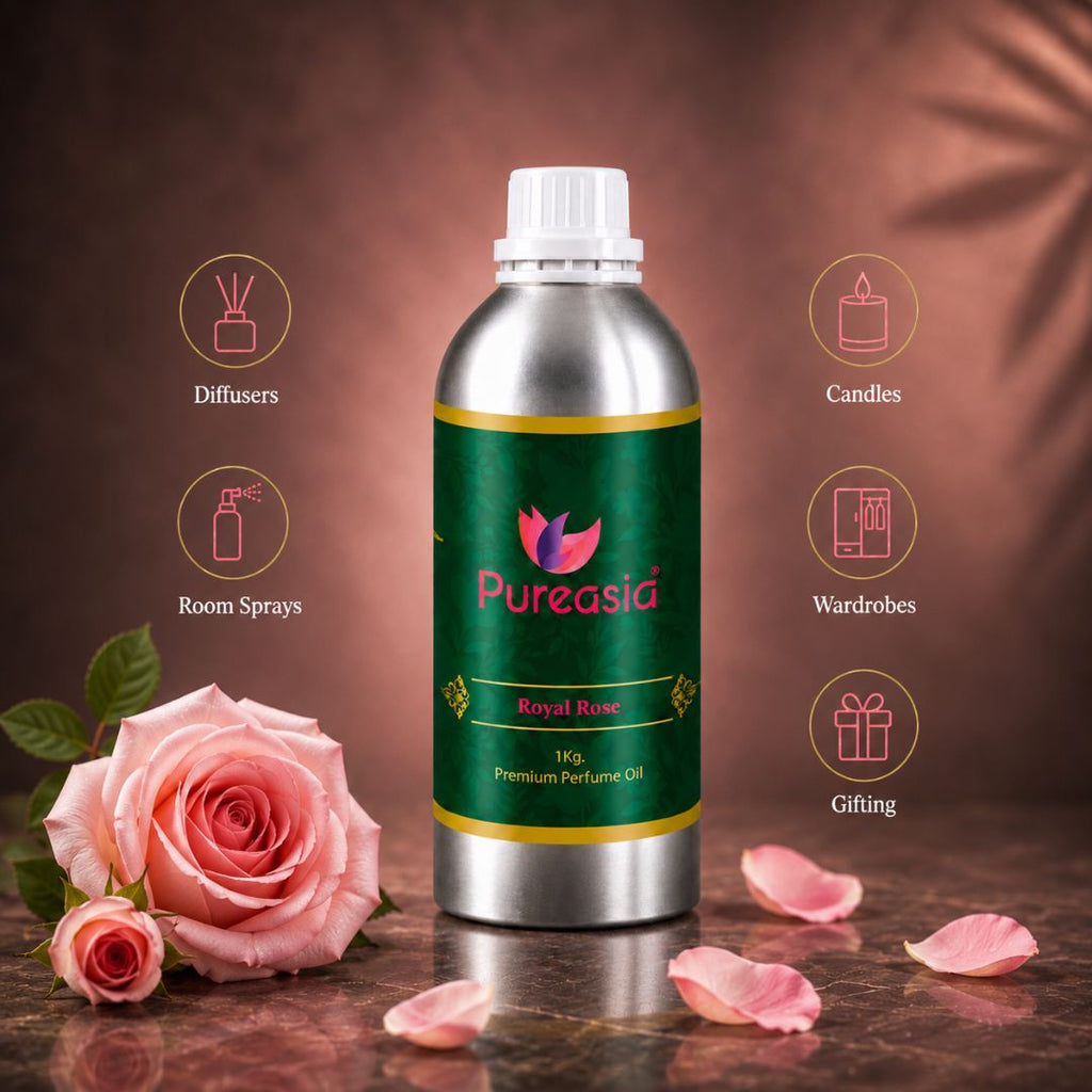 Royal Rose Perfume Oil | Luxury Floral Scent for Attar, Skin & Home Fragrance – Pureasia