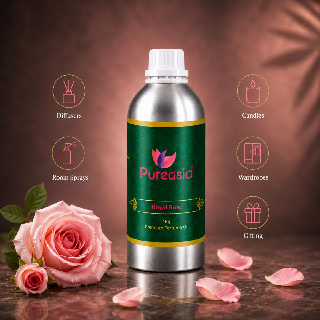 Royal Rose Perfume Oil | Luxury Floral Scent for Attar, Skin & Home Fragrance – Pureasia
