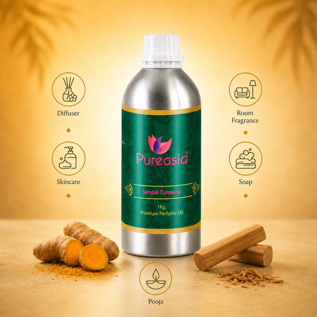 Sandal Turmeric Fragrance Oil 1Kg | Warm Woody Aroma for Diffusers & Premium Ambience – Pureasia