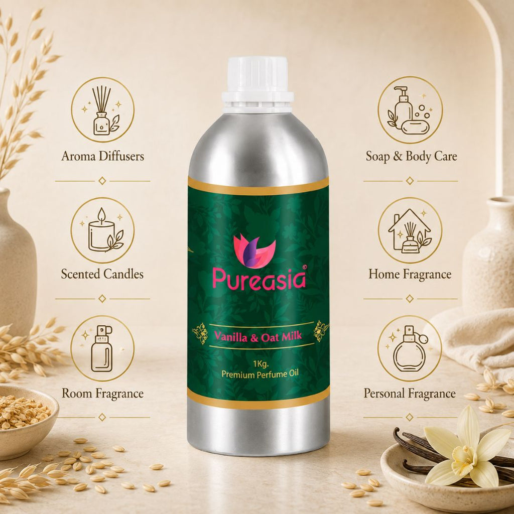 Vanilla & Oat Milk Perfume Oil  Sweet Creamy Fragrance for Candle Making & Home Aroma – Pureasia